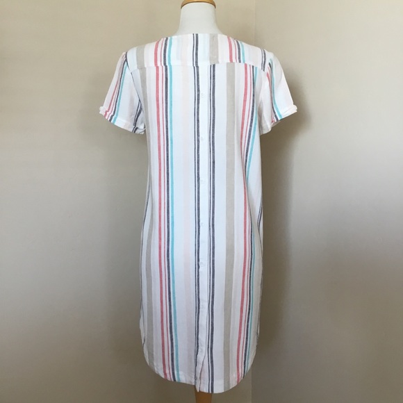 Cloth & Stone Dress Striped Linen Blend Size S - Picture 4 of 8